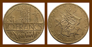 F22 FRANCE 10 FRANCS COIN XF (1974-1987)