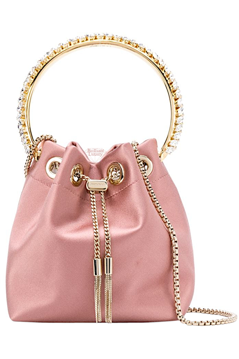 ♦Jimmy Choo pink Bon Bon bracelet bag #jimmychoo #bags #pink #brilliantluxury