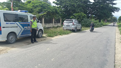 Jamin Keamanan Gereja Saat Ibadah Minggu, Sat Lantas Polres Sigi Laksanakan Giat Patroli