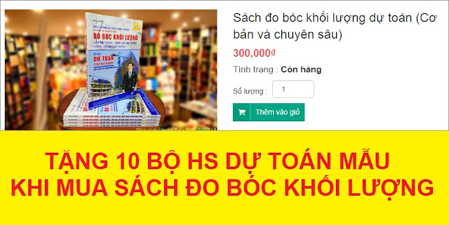 Tặng 10 bộ hồ sơ dự toán mẫu khi mua sách đo bóc khối lượng dự toán