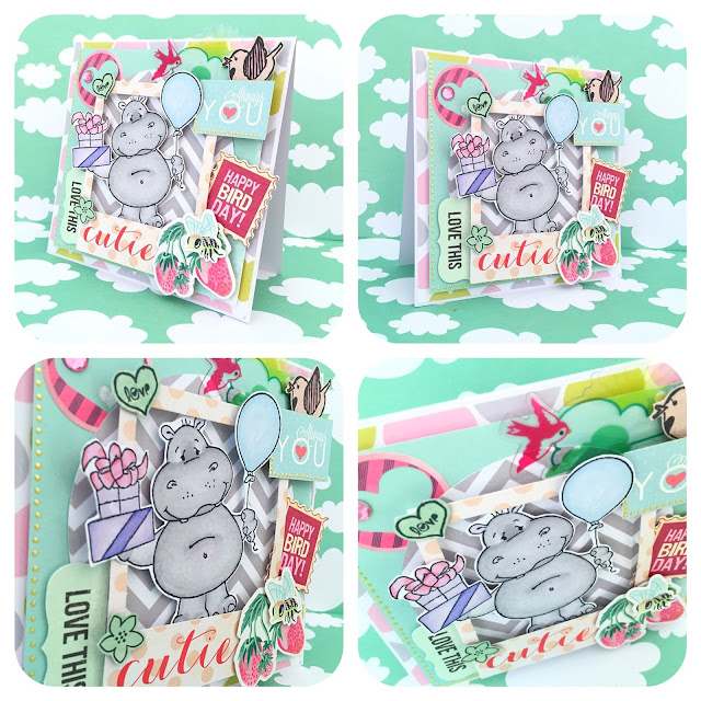 Scrapbooking card with Hippo