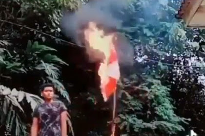 Viral ! Video Pria Bakar Bendera Merah Putih, Pelaku Diduga Warga Aceh