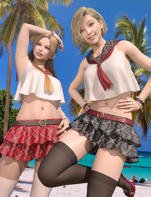SVM's dForce Candy Sailor Outfit for Genesis 9, 8.1, and 8: A Fashion Revolution in Digital Design