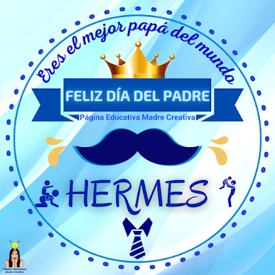 Solapín Nombre Hermes para redes sociales por Día del Padre