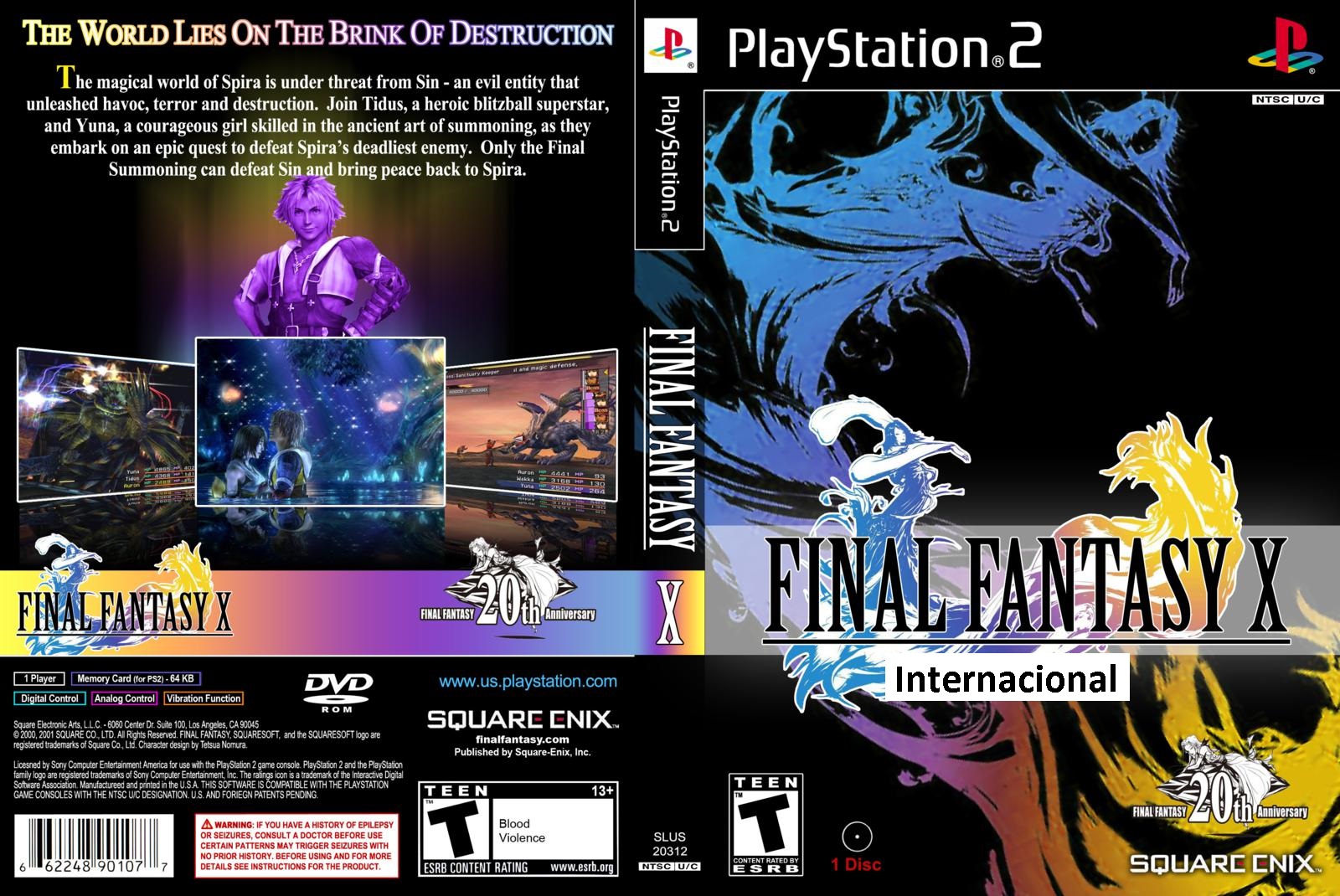 Tudo Capas 04 Final Fantasy X International Capa Game Ps2