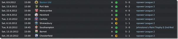 Bournemouth matches in Football Manager 2011