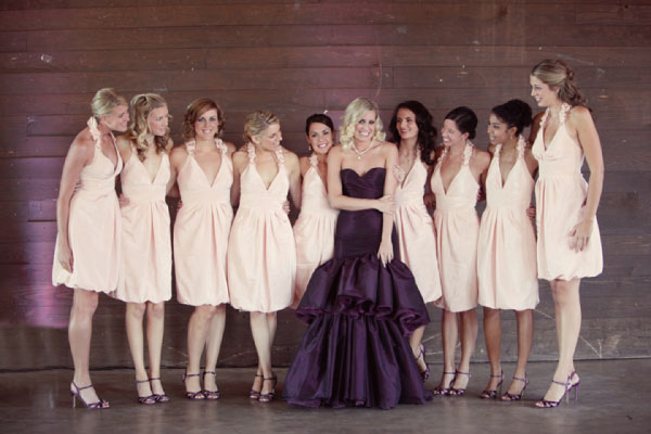 Plum wedding dresses are hot via Style Me Pretty