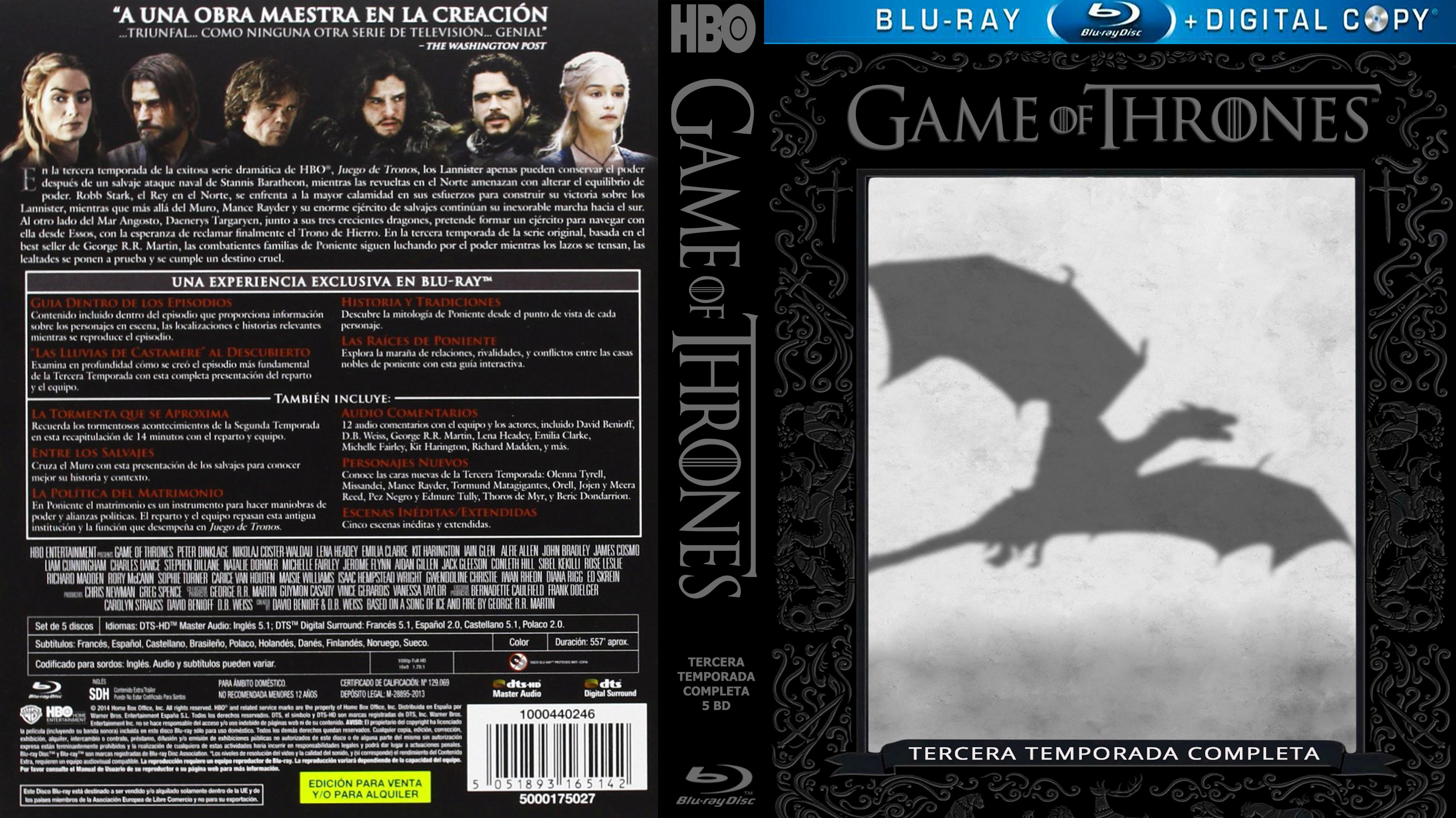 Game Of Thrones Season 3 Bluray Cover - Cover Addict - DVD 