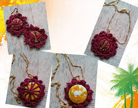 free crochet pattern, free crochet ear ring pattern, free crochet pendant pattern, Shyama Nivas, sweetnothingscrochet, blogaday, spreadsmiles, Anchor knitting cotton, Anchor pearl yarn, Pradhan Embroidery stores, lace pattern, lace jewelry pattern, handmade,