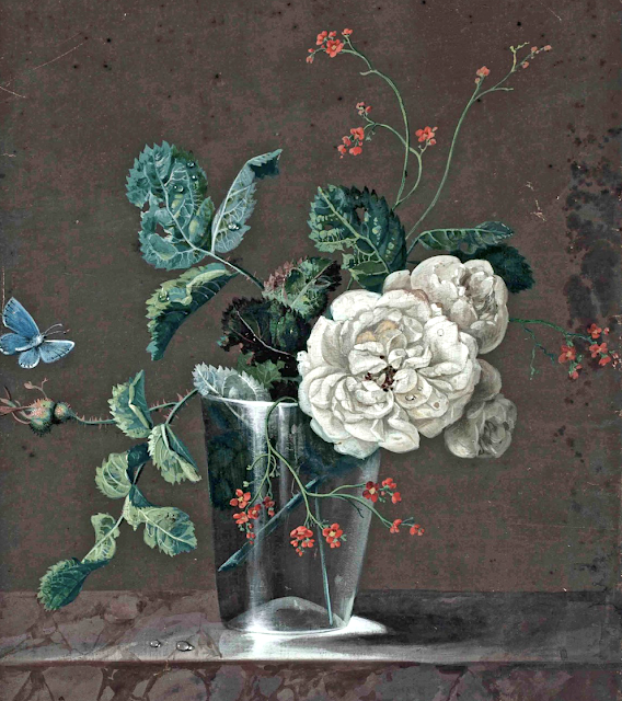 Madeleine-Françoise Basseporte (1701-1780) Bouquet de fleurs Gouache, rehaussé de gomme arabique, 31,6 x 24,5 cm. Collection privée (Christie's)