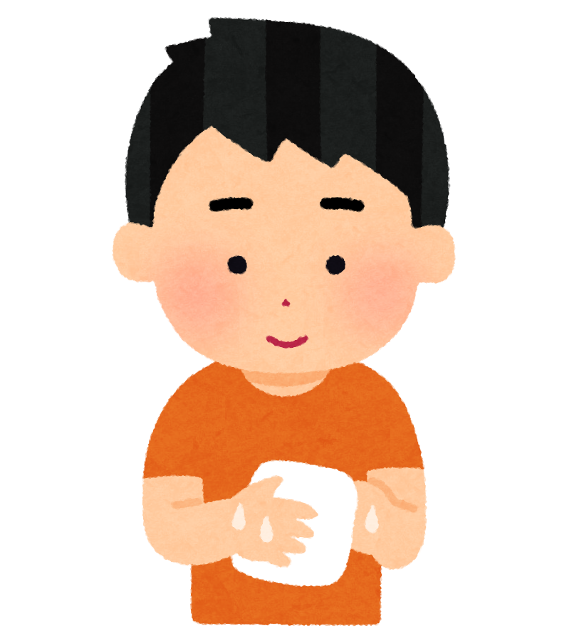 ハンカチで手を拭いている人のイラスト 男の子 かわいいフリー素材集 いらすとや