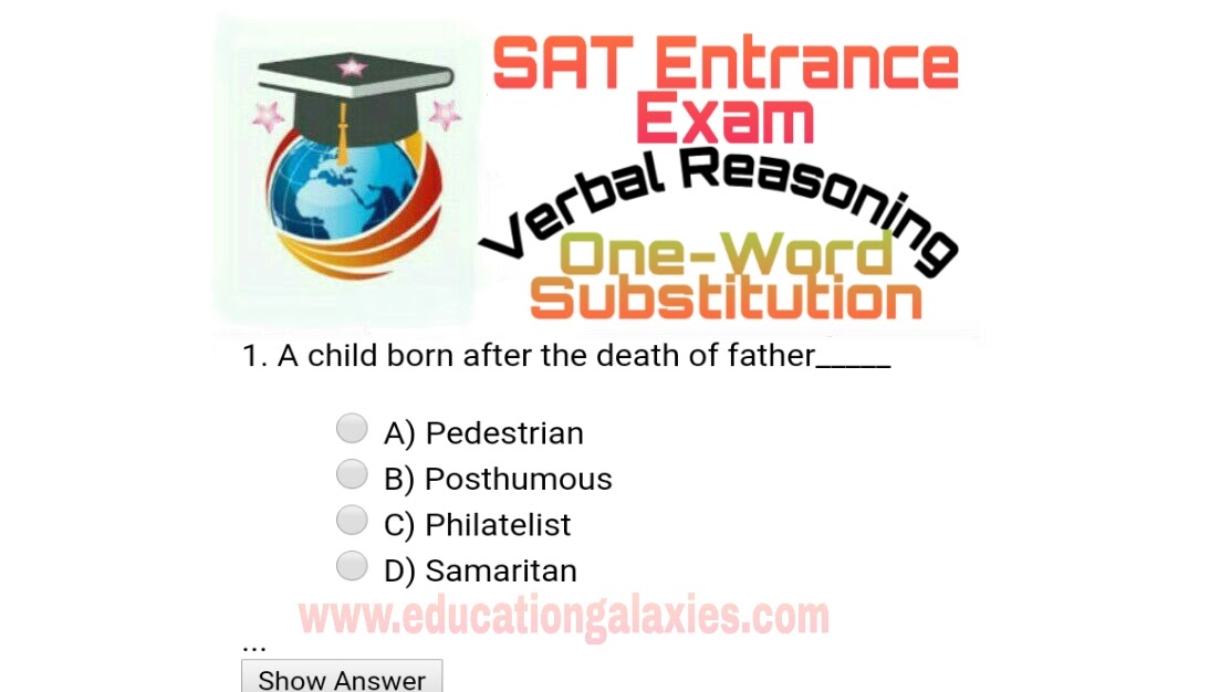 One Word Substitution Exercise With Answer