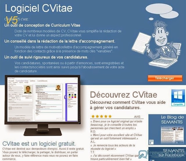 CVitae : un logiciel gratuit pour rédiger son CV et suivre ses actes de candidatures