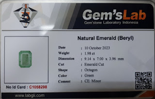 Batu Permata Natural Zamrud Emerald Beryl ZR014 Ikatan Perak HM Tabur Mewah