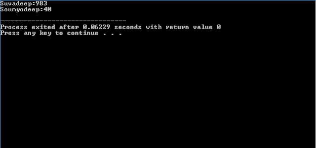 CPP program to work with the two pair classes