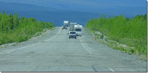 Alaska Highway, Froast Heaves and closest thing to a traffic jam