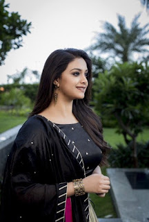 Keerthy Suresh in Black with Cute Smile at the Press Meet of Pandem Kodi 2 1