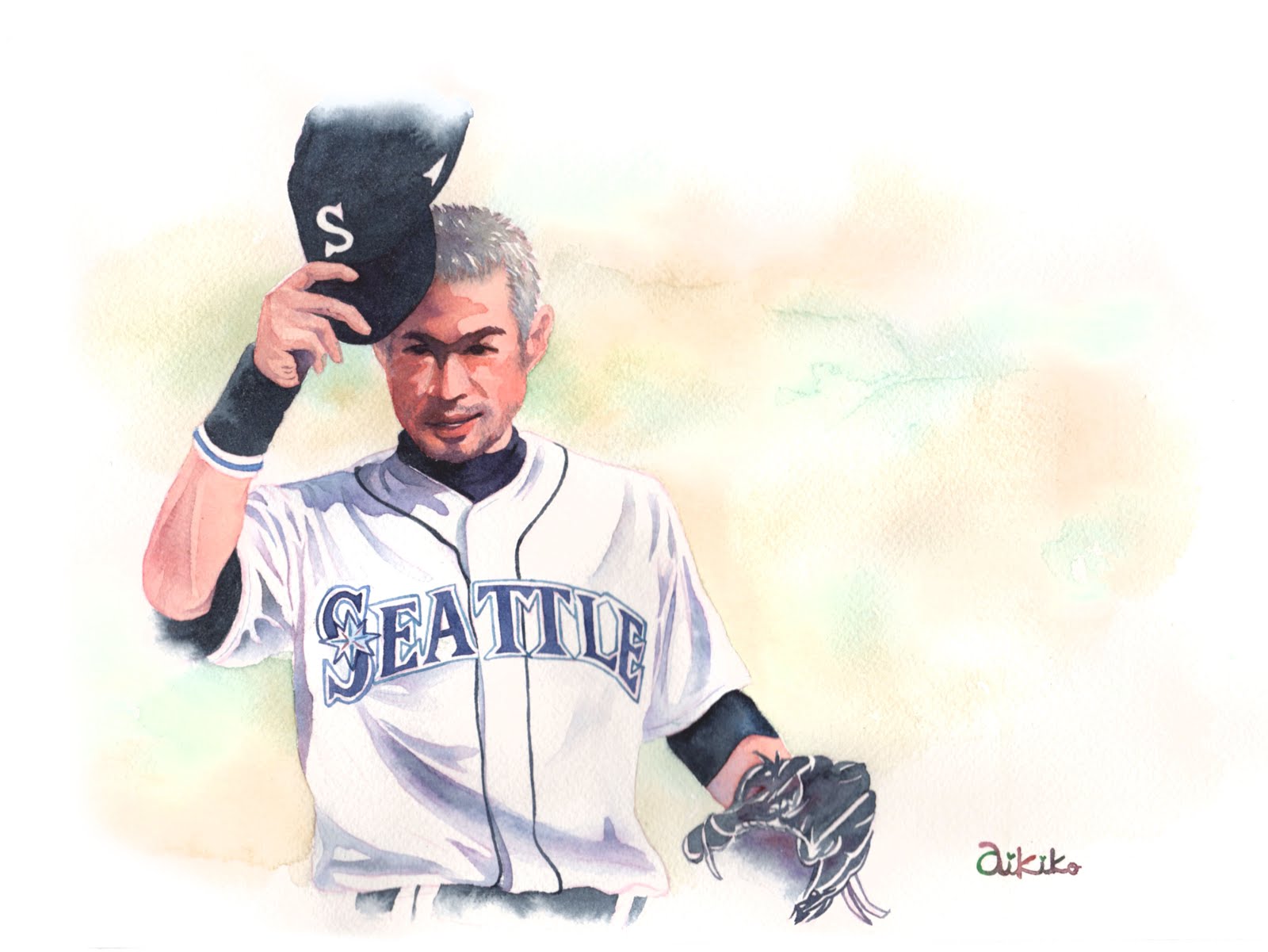水彩 イチローさん Akikotakemotoのartな関係