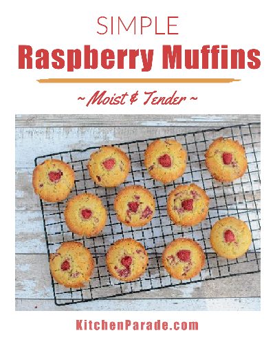 Raspberry Muffins, another creative recipe for a Muffin Morning ♥ KitchenParade.com.
