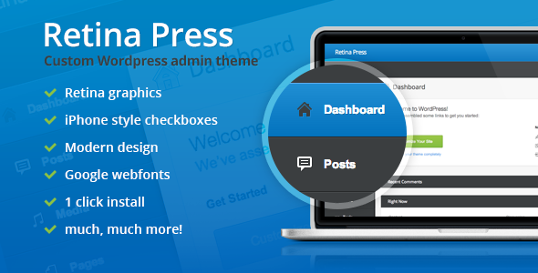 Retina Press - Wordpress admin theme - CodeCanyon Item for Sale
