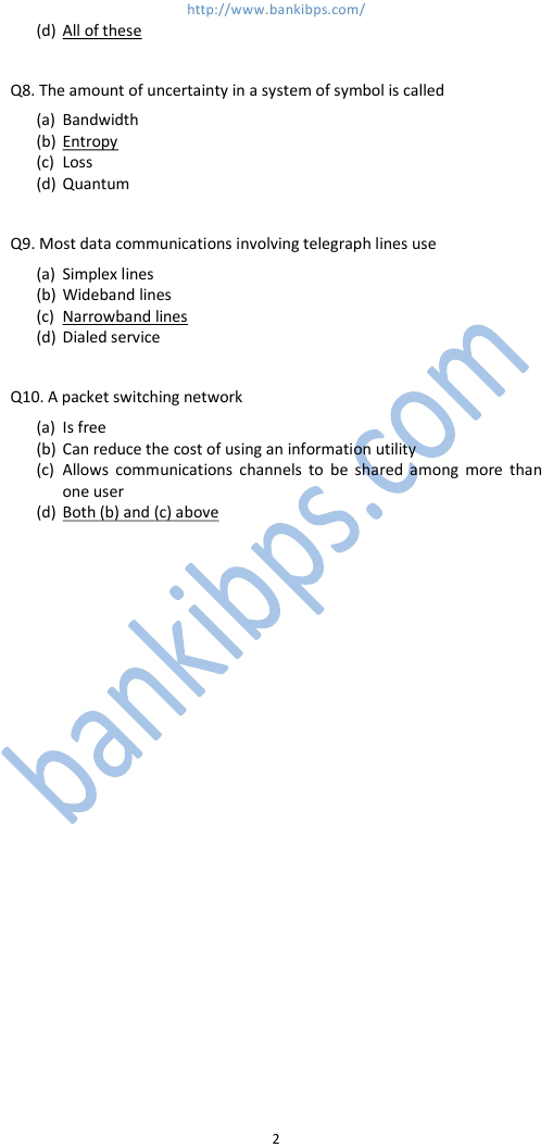 ibps it officer sample paper