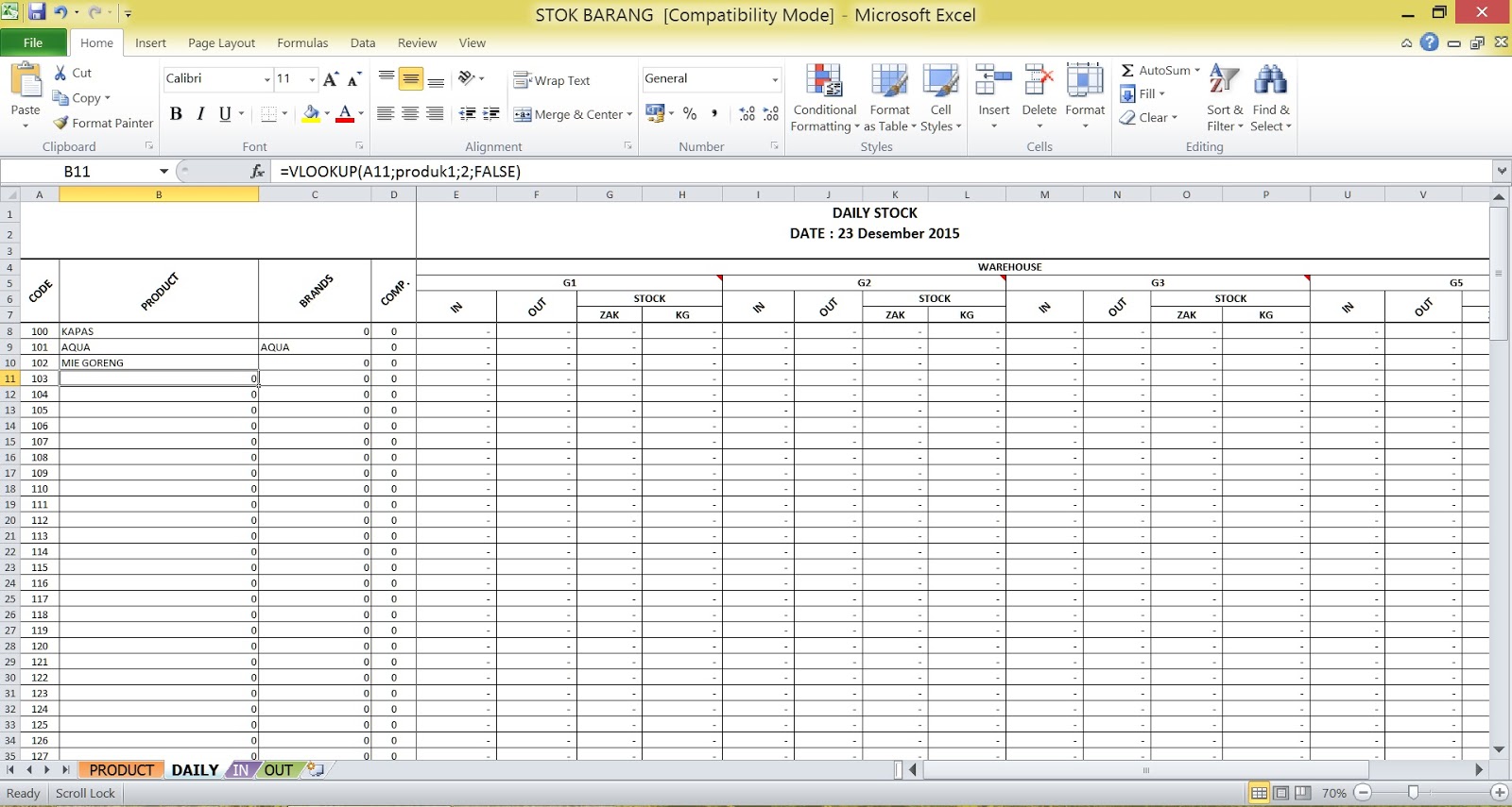 APLIKASI STOK BARANG SEDERHANA DENGAN EXCEL ~ Hal00lang