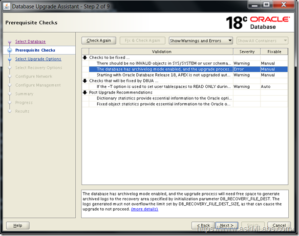 Oracle Database 18c Upgrade