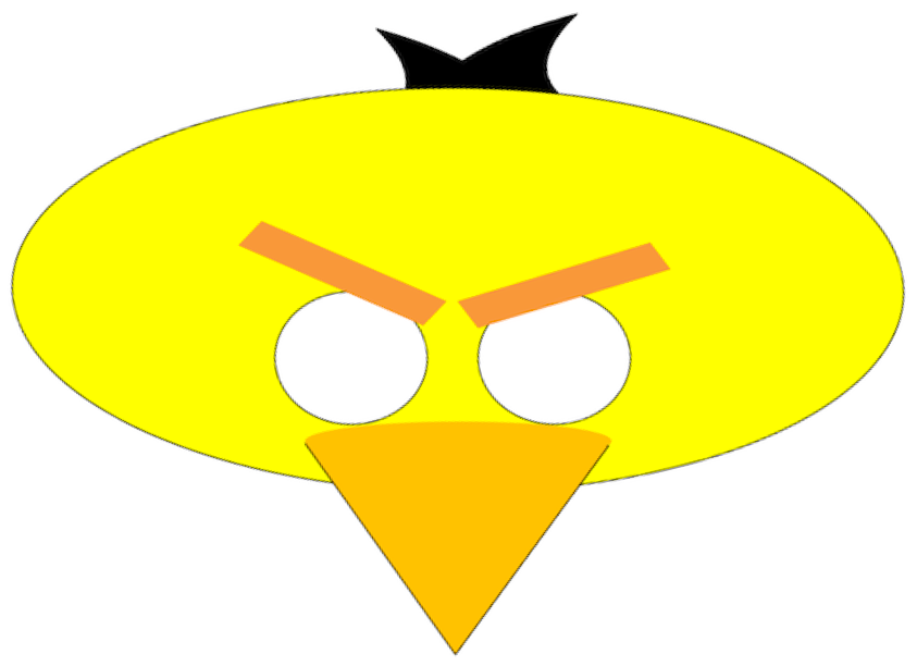 Máscara de Angry Bird amarillo.