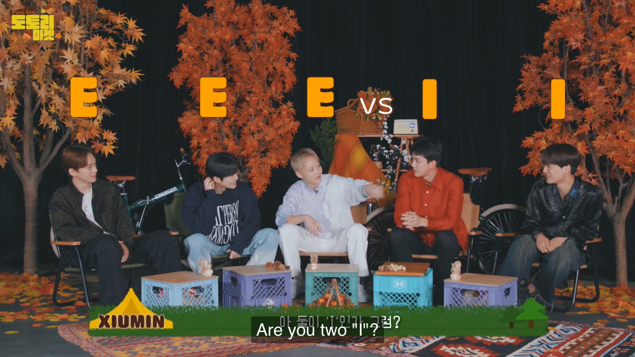EXO’s Members SUHO, KAI, CHEN and SEHUN Discuss MBTI in XIUMIN’s Reality “Brand New Acorn Market” Part. 1