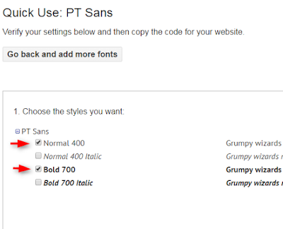 Cara memasang dan menggunakan google font di blogger