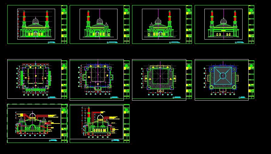 DOWNLOAD GAMBAR AUTOCAD Gambar AutoCAD Mesjid 2 Lantai 