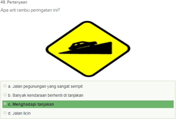 Contoh Soal Ujian teori SIM A dgn Kunci Jawaban Oktober 2018