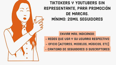 ARGENTINA: Se buscan instragramers, tiktokers y youtubers sin representante para promoción de marcas