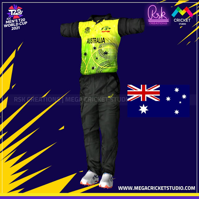 ICC T20 World Cup 2021 Australia HD Kit for EA Sports Cricket 07