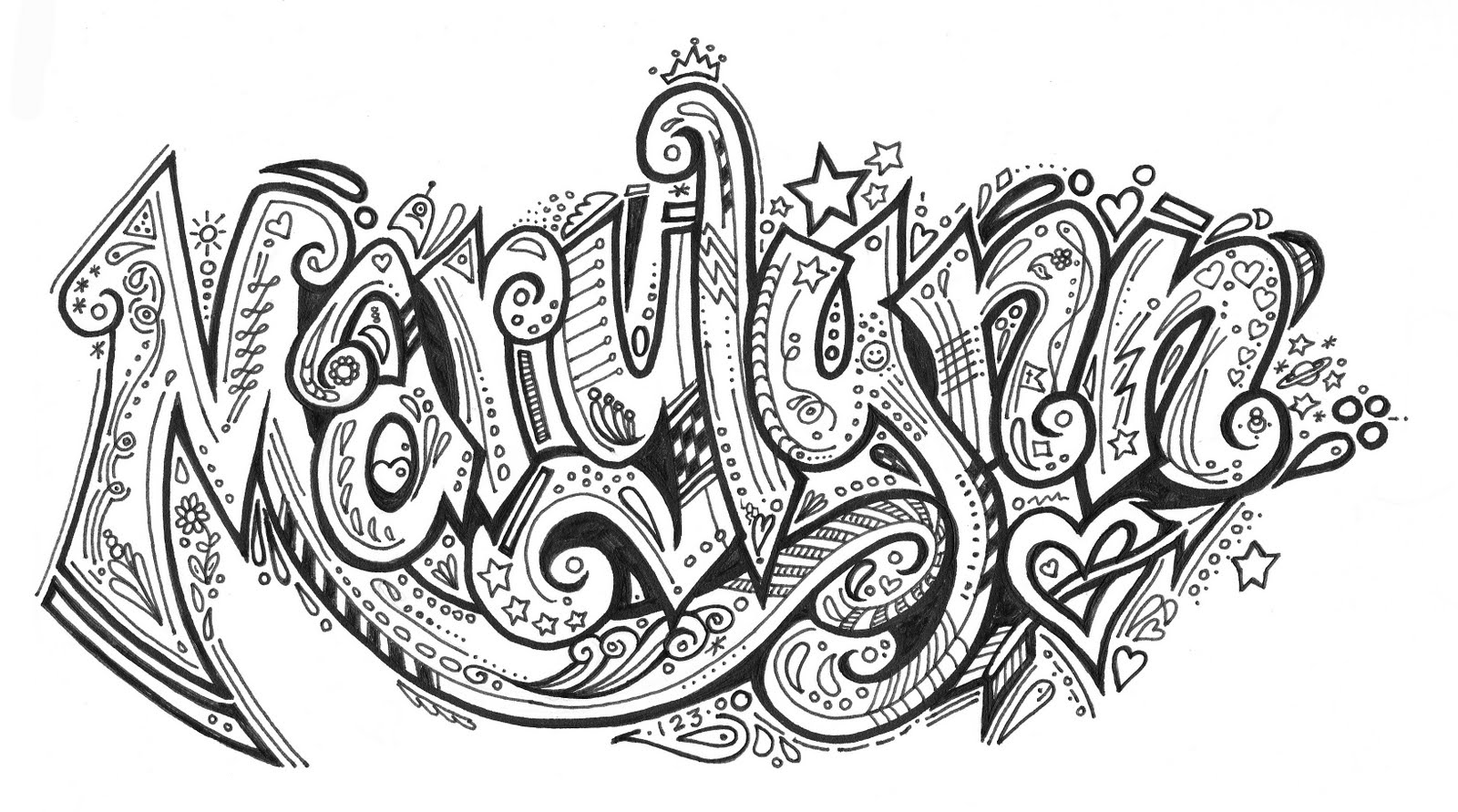 Organized Doodles Doodling My Loves Name