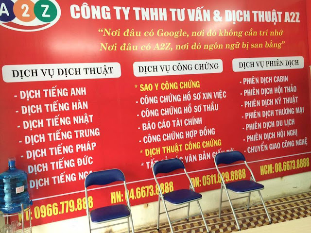 Văn phòng dịch thuật công chứng A2Z Hải Phòng