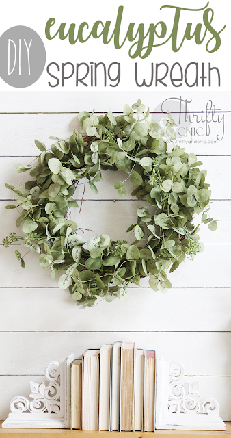 DIY Eucalyptus Wreath. How to make a spring wreath. DIY spring wreath tutorial. DIY farmhouse wreath