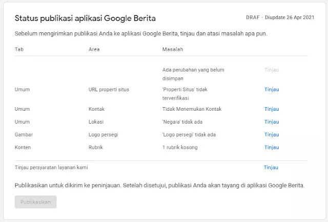 Cara daftar Google News