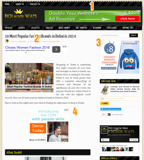 Showing 5 AdSense Ads Per Page