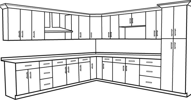 Cara Mudah Menggambar atau Sketsa  Lemari Dapur  Belajar 