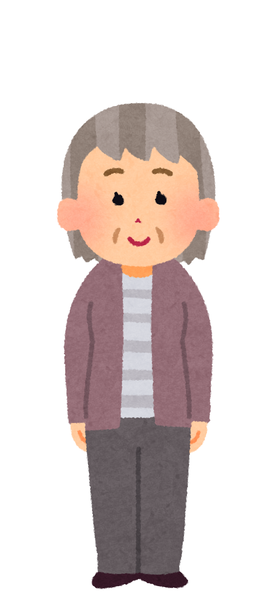 いろいろな角度から見たお婆さんのイラスト ショートヘア かわいいフリー素材集 いらすとや