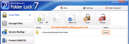 Cara Mengunci Folder Step 3