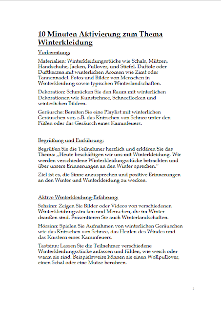 10 Minuten Aktivierung zum Thema Winterkleidung