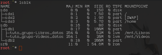 Puntos de montaje del sistema Linux