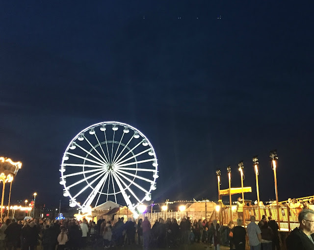 Big wheel lit up at the fair at Sunderland Illumination