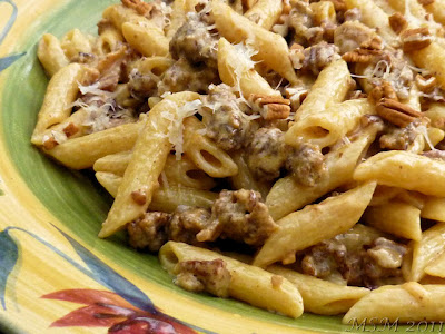 Penne w/ Sausage, Pecans, Cream