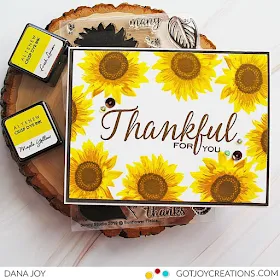 Sunny Studio Stamps: Sunflower Fields Elegant Leaves Customer Thankful Card by Dana Joy