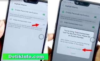 mengaktifkan menu hidden ikon app oppo
