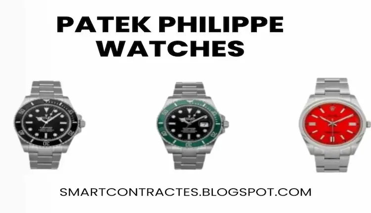 A picture of three different versions of Patek Philippe watches