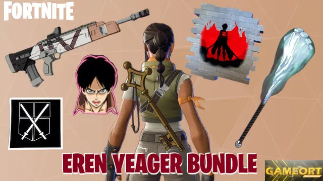 Fortnite Eren Yeager Bundle, eren yeager fortnite cosmetics, eren yeager fortnite, fortnite eren yeager skin